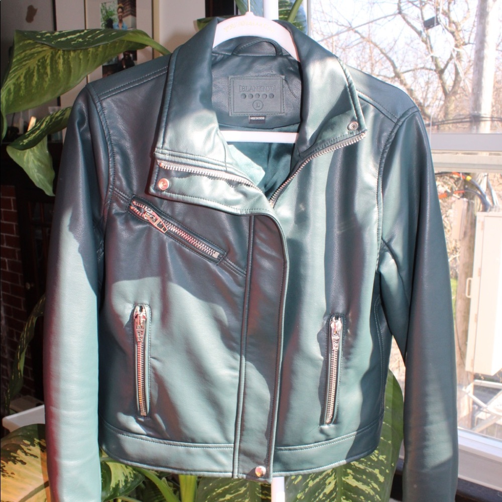 BLANKNYC Faux Leather Jacket (Emerald Green)